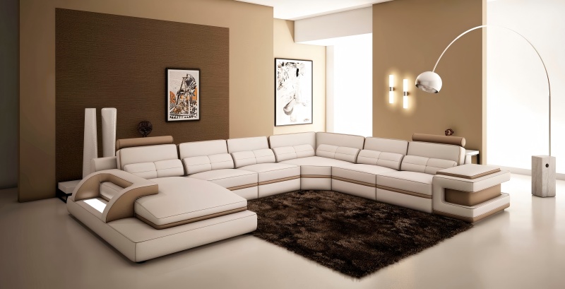 Ein minimalistisches Ledersofa für die ganze Familie