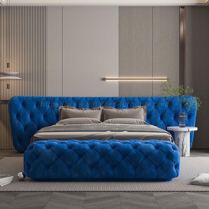 Schlafzimmer Queen -Size -Kissen Kopfteil Tufted Bett
