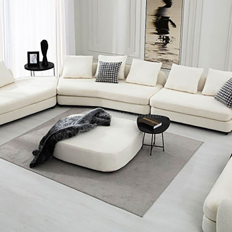 Luxuriöses L-förmiges Sofa aus Samtstoff