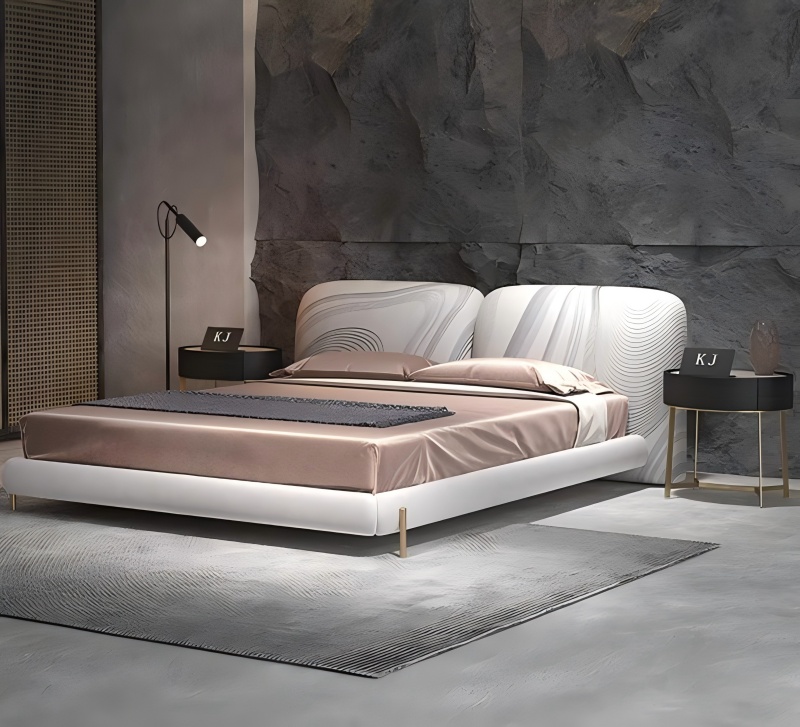 Milano Designer Lederbett mit mattes Touch