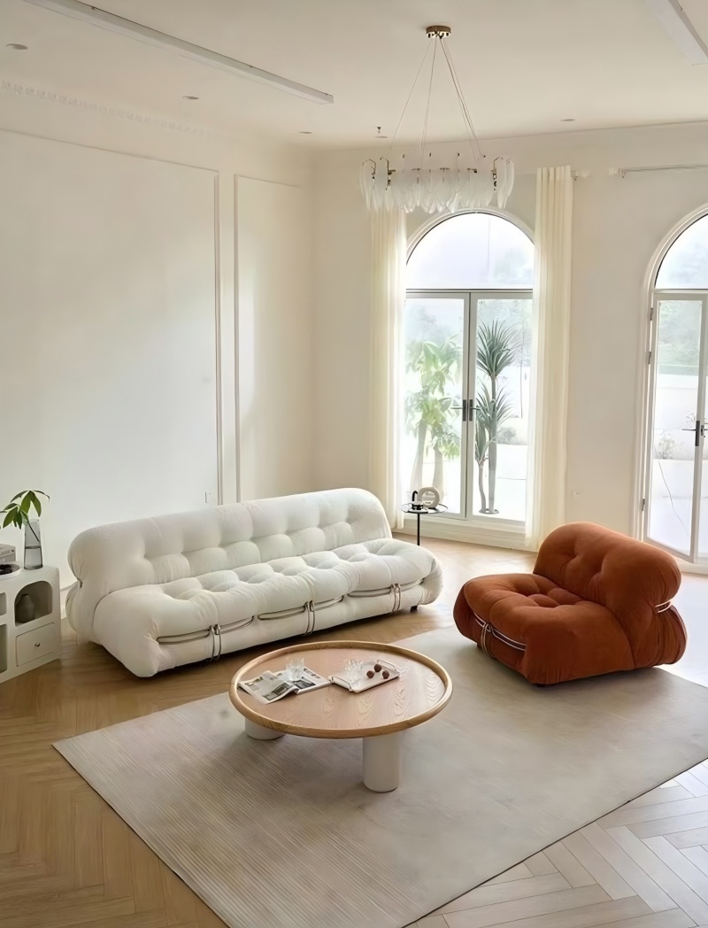 Baumwollstoff -Sofa im nordischen Stil